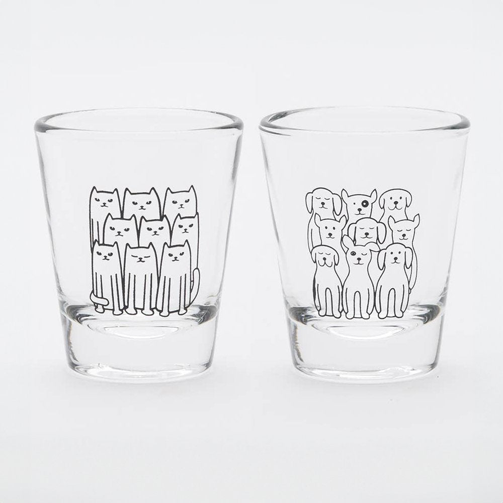 Cat and Dogs Shot Glasses - Tipsy Cocktail Supply Co.