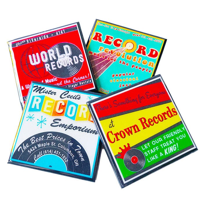 Classic Record Shop Drink Coaster Set - Tipsy Cocktail Supply Co.