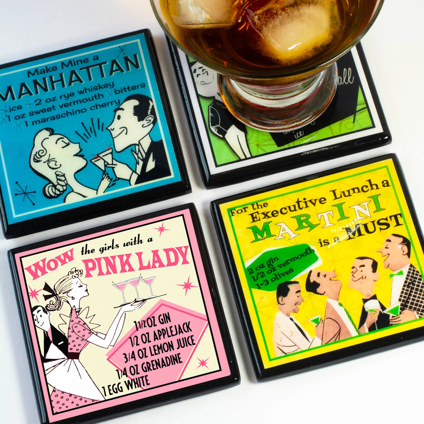 Mid - Century Cocktail Coasters - Tipsy Cocktail Supply Co.
