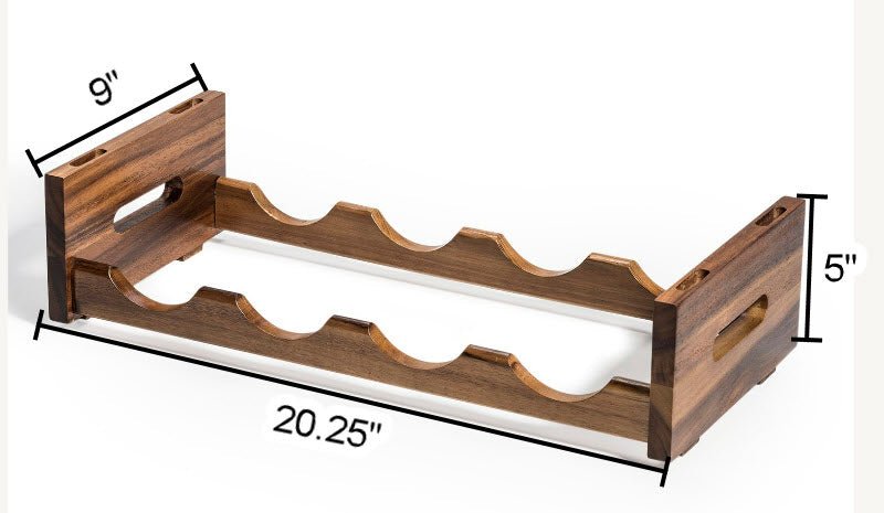 Acacia Wood Stackable 4 Bottle Wine Rack - Tipsy Cocktail Supply Co.