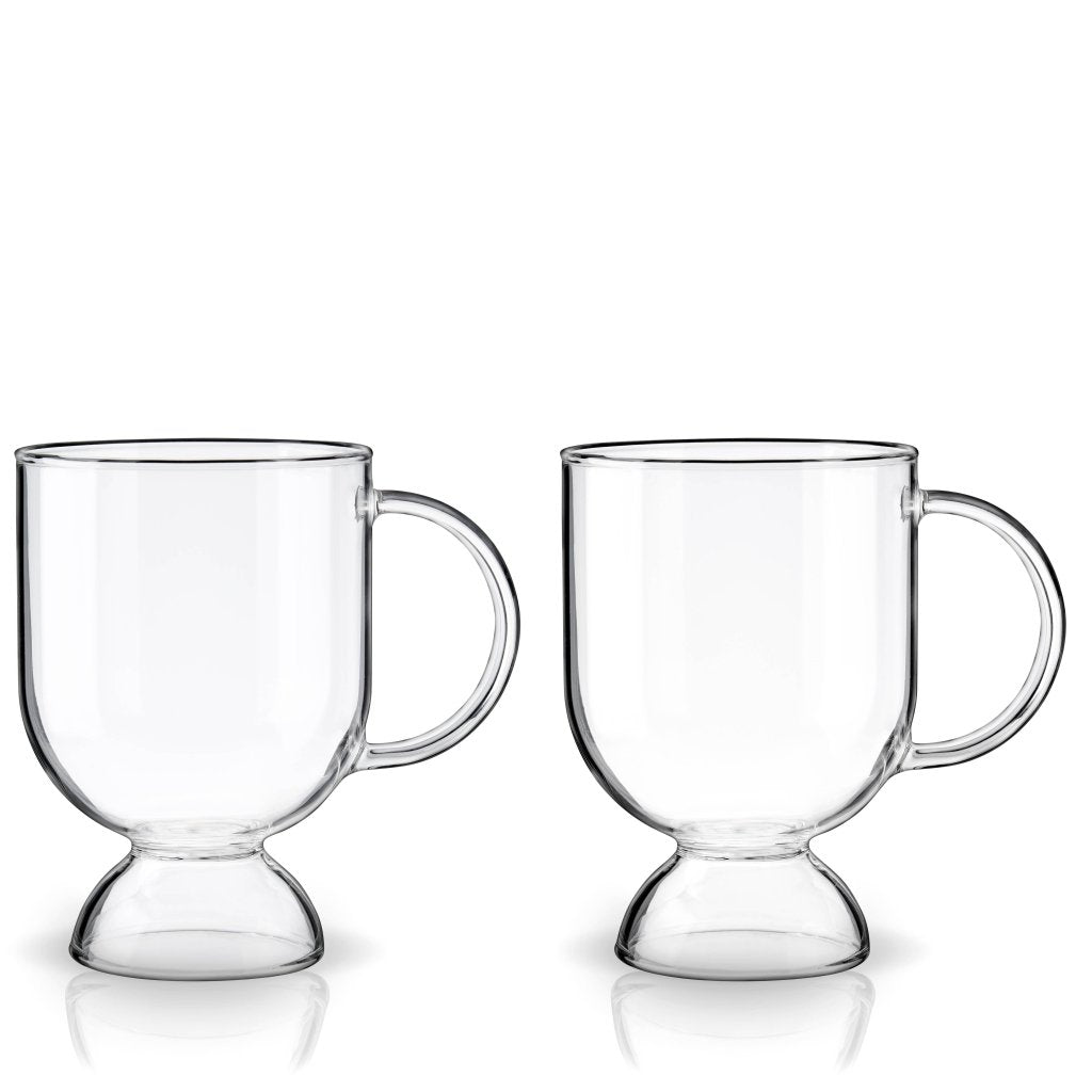 Footed Glass Hot Toddy Mugs - Set of 2 - Tipsy Cocktail Supply Co.