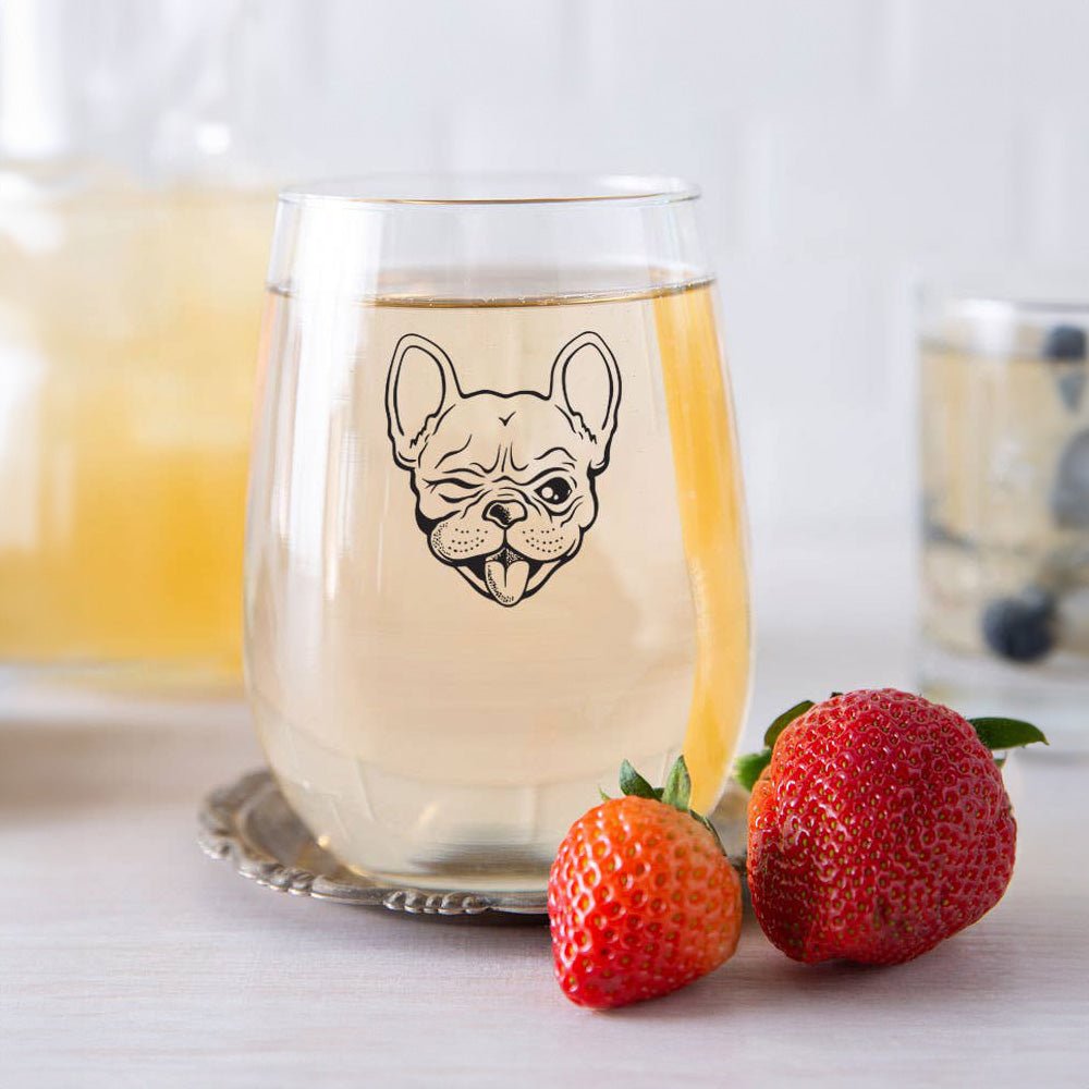 French Bulldog Wine Glass - Tipsy Cocktail Supply Co.