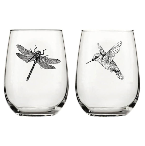 Hummingbird Wine Glass