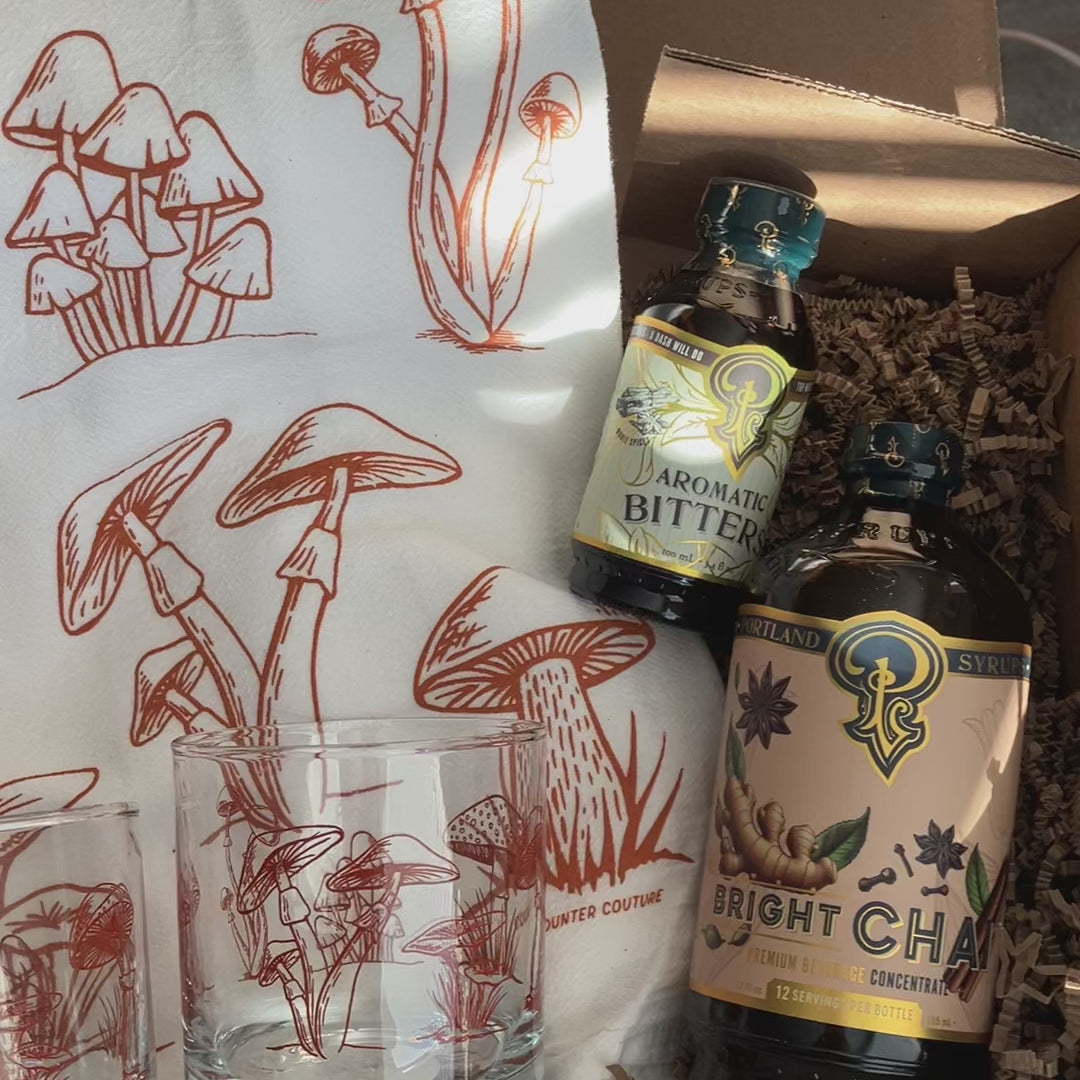 Mushroom themed cocktail gift box bundle
