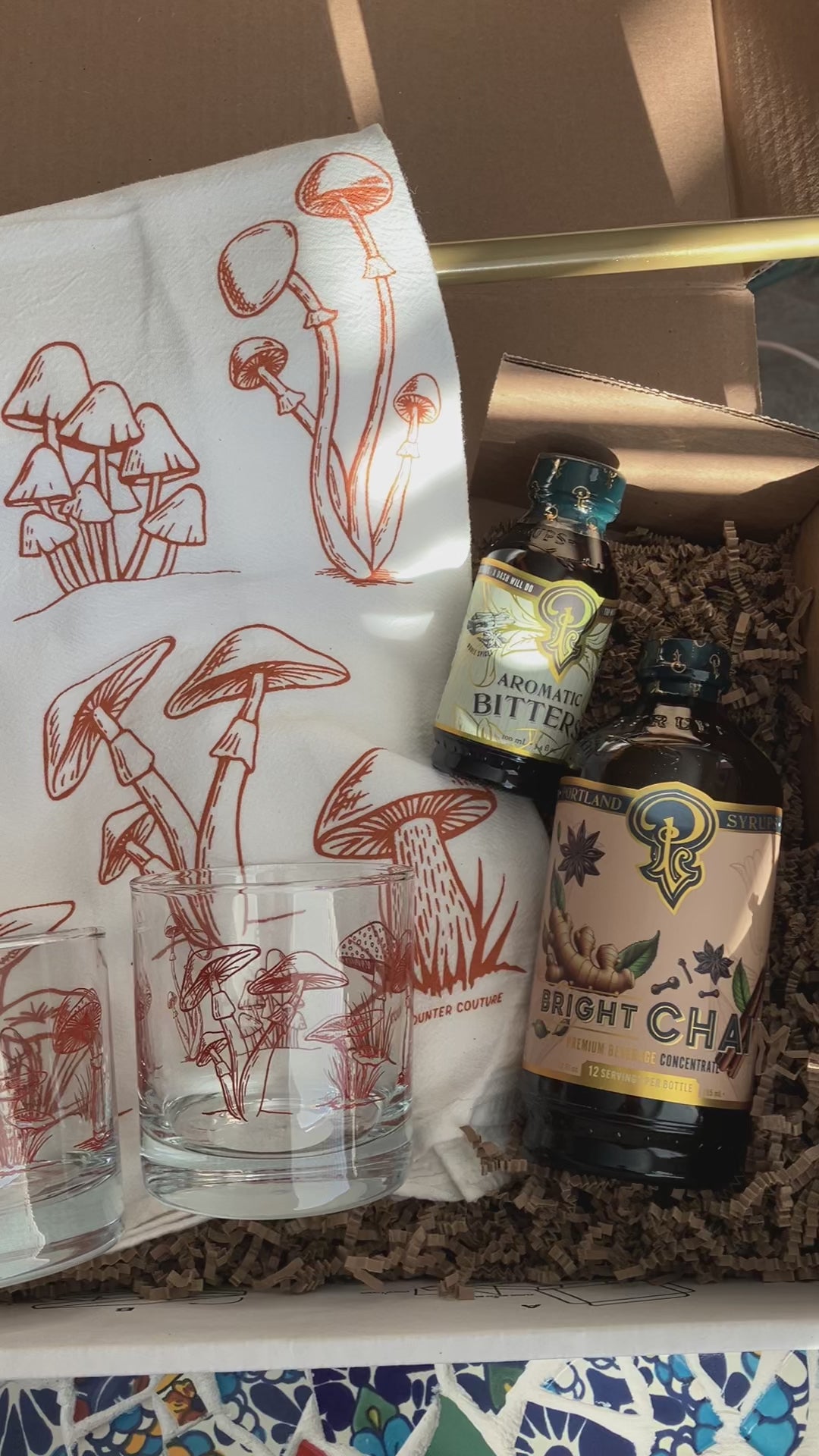 Mushroom themed cocktail gift box bundle
