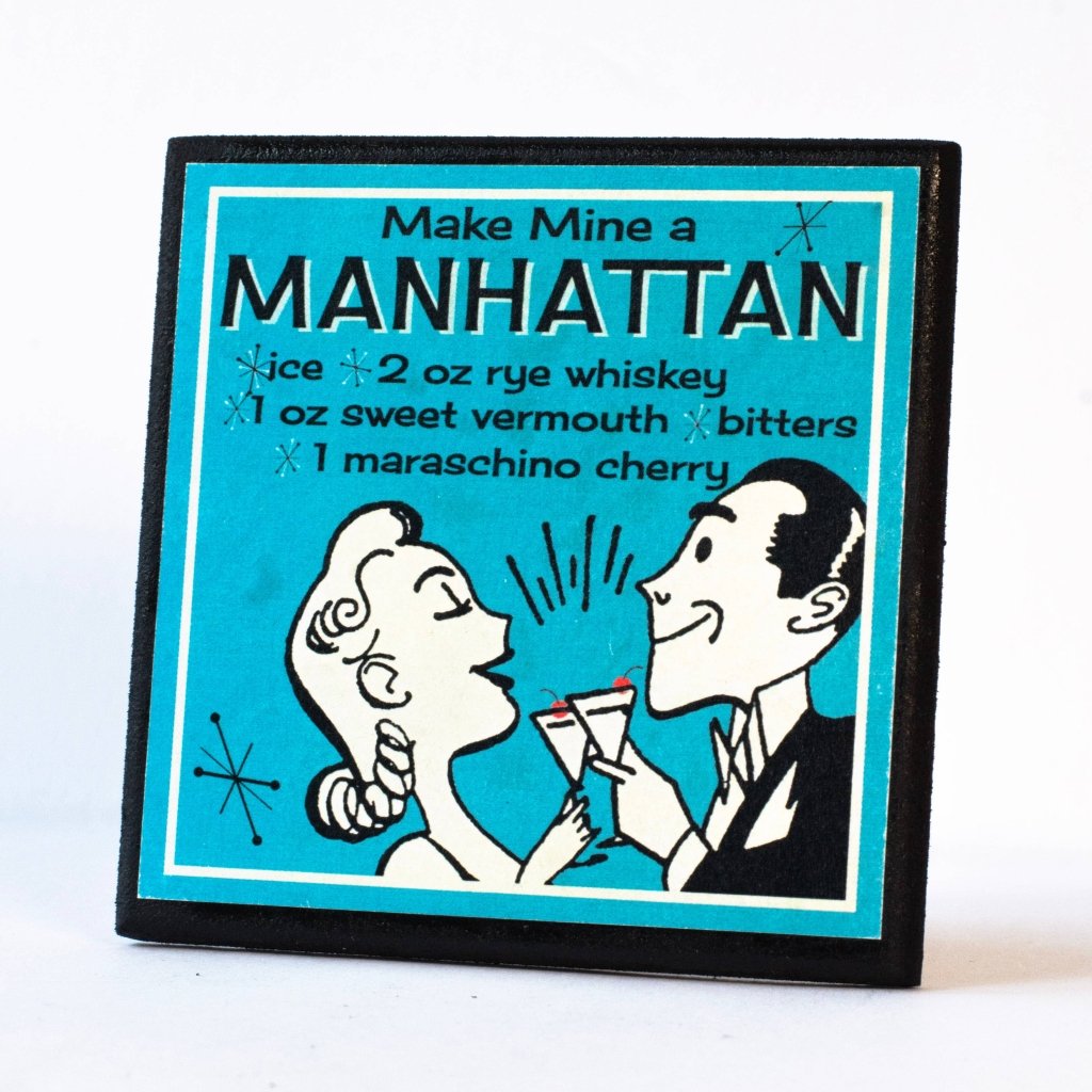 Retro Cocktail Recipe Drink Coaster Set - Tipsy Cocktail Supply Co.