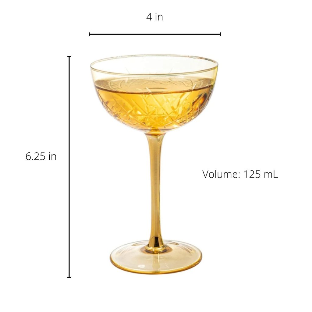 Vintage Coupe Cocktail or Champagne Glasses - Tipsy Cocktail Supply Co.