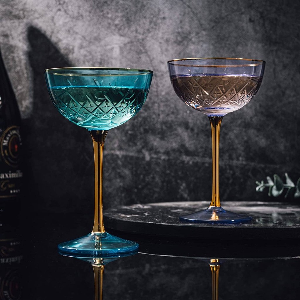 Vintage Coupe Cocktail or Champagne Glasses - Tipsy Cocktail Supply Co.