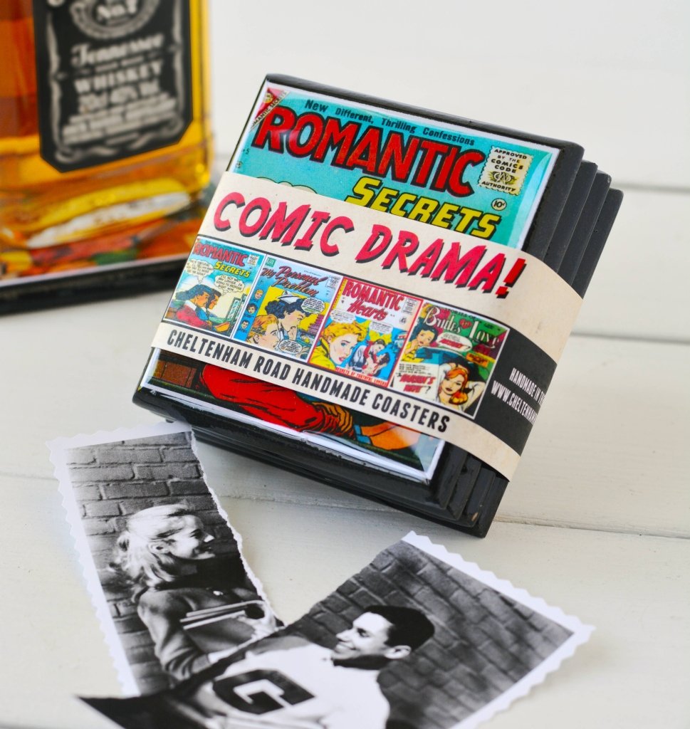 Vintage Romance Comic Book Drink Coasters - Tipsy Cocktail Supply Co.