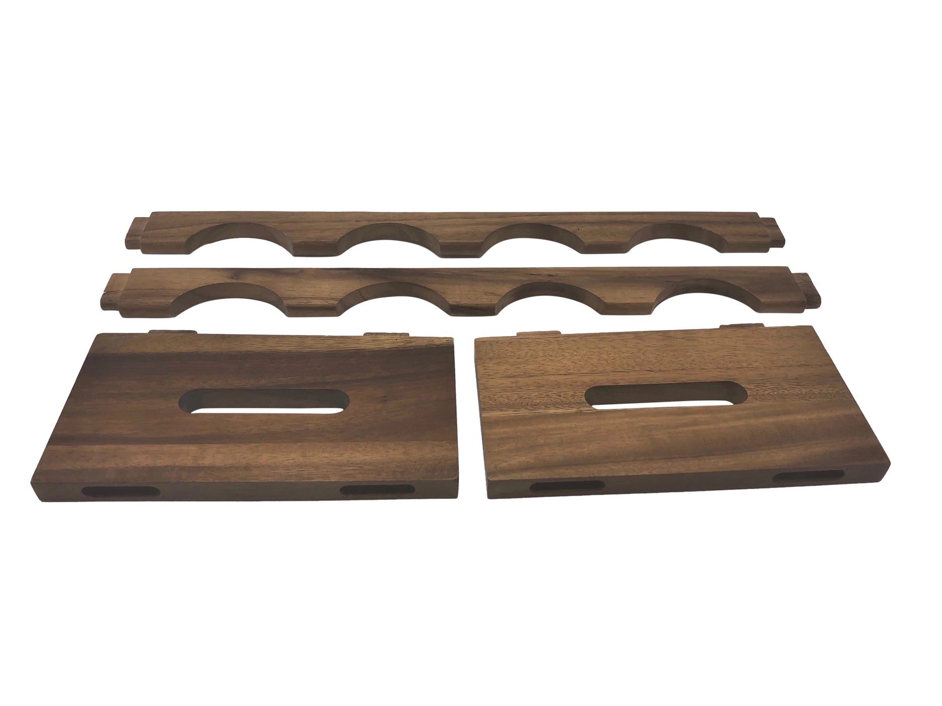 Acacia Wood Stackable 4 Bottle Wine Rack - Tipsy Cocktail Supply Co.
